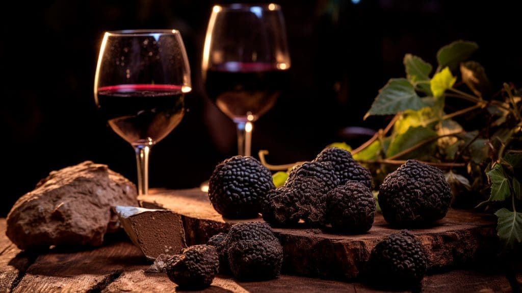 Red wine pairing with black truffles in Dordogne