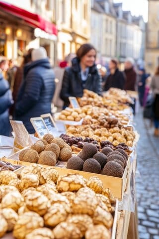 Truffle market in Sarlat during winter
