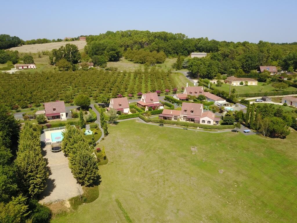 Aerial overview of Park Les Marrons holiday villas